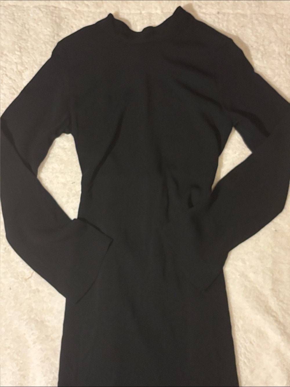 Zara Black Backless Long Sleeve Dress